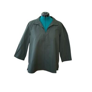 Tuckernuck XXL dark green v- neck blouse.